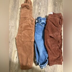 Zara Kids Brown Corduroy and Blue Denim Jeans
